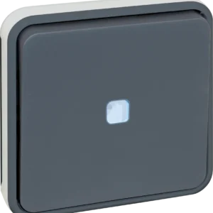 Flush-mounted stairwell push button with indicator light
