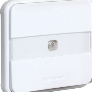 Flush-mounted labeling push button with indicator light